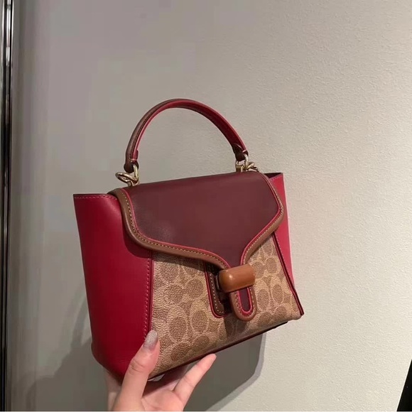 Coach Courier Carryall 23 In Colorblock Signature Canvas - Picture 2 of 6